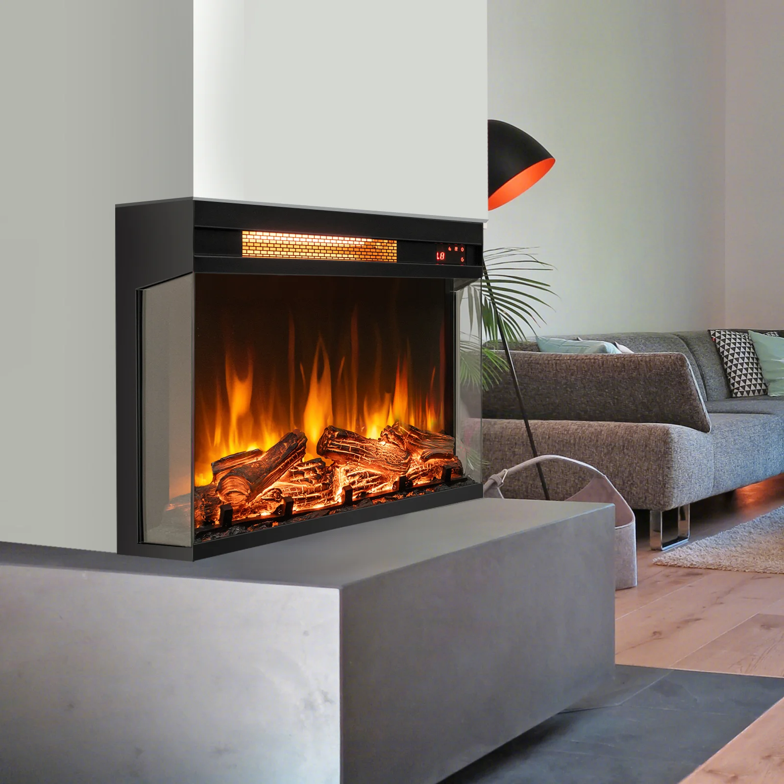 COSTWAY 36 Inch 3-Sided Electric Fireplace, 1500W Recessed Fireplace Insert w/ 7-Color Flame & Ember Bed, Adjustable Brightness,
COSTWAY 36 Inch 3-Sided Electric Fireplace, 1500W Recessed Fireplace Insert w/ 7-Color Flame & Ember Bed, Adjustable Brightness,