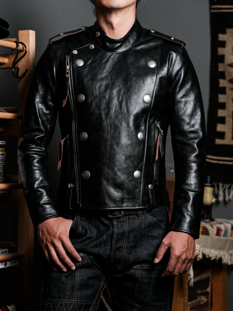 Classic Revival BUCO Style Double Row Button Genuine Leather Jacket Motorcycle Jacket Tea Heart Skin Fashion Urban Yout...
Classic Revival BUCO Style Double Row Button Genuine Leather Jacket Motorcycle Jacket Tea Heart Skin Fashion Urban Yout...