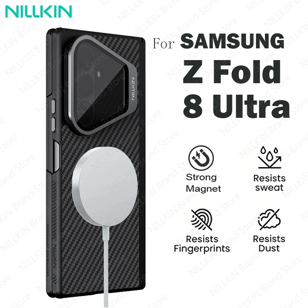 NILLKIN For Samsung Galaxy Z Fold 8 Ultra MagSafe Case CarboProp Aramid Fiber Magnetic Case For Z Fold 7 Ultra With Camera Cover
NILLKIN For Samsung Galaxy Z Fold 8 Ultra MagSafe Case CarboProp Aramid Fiber Magnetic Case For Z Fold 7 Ultra With Camera Cover
