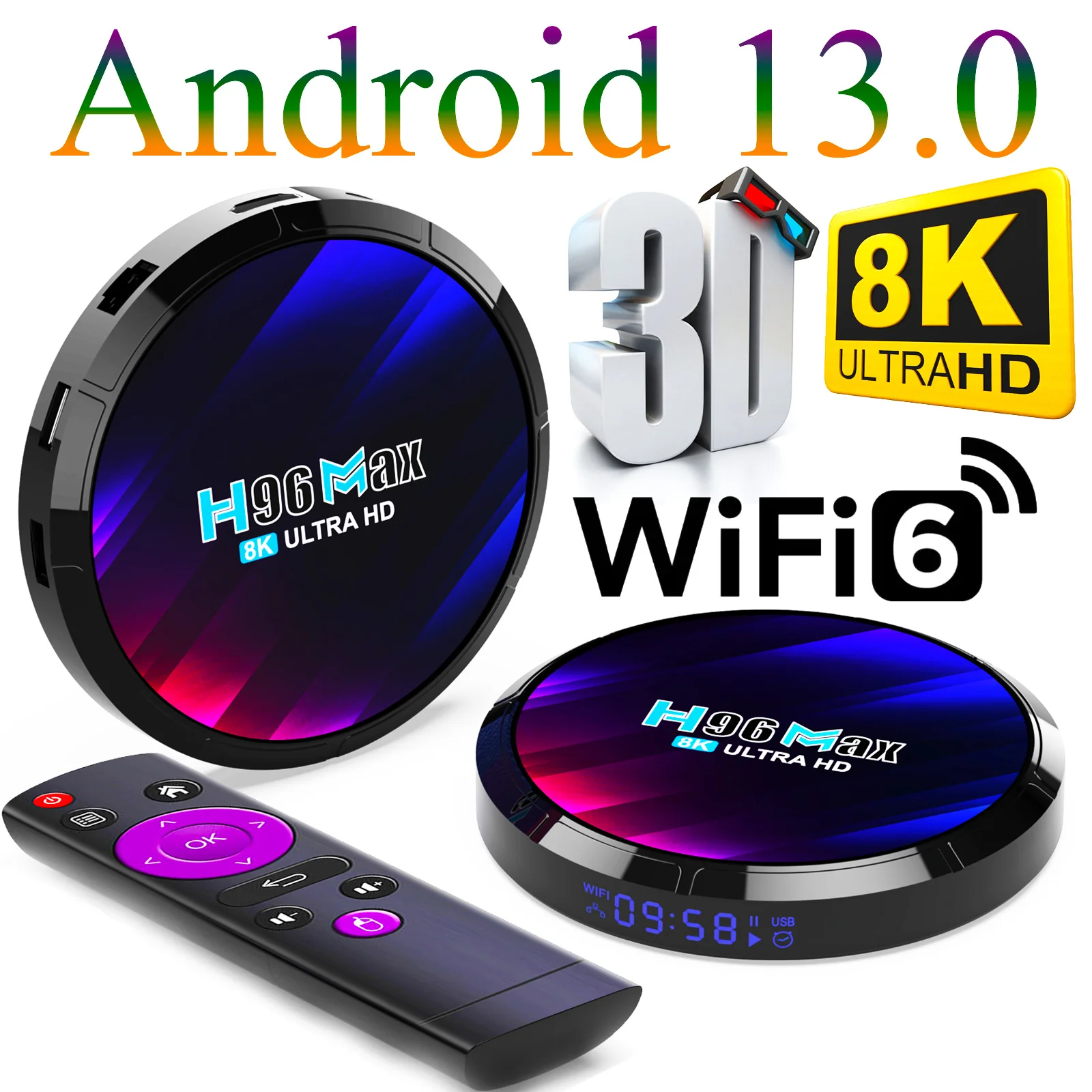 Arvin H96MAX Android 13 TV BOX 8K 3D RK3528 WIFI 6 2.4G 5G BT 5.0 Global Media Player 4K HDR10+ H96 MAX Set Top box Android 13.0
Arvin H96MAX Android 13 TV BOX 8K 3D RK3528 WIFI 6 2.4G 5G BT 5.0 Global Media Player 4K HDR10+ H96 MAX Set Top box Android 13.0