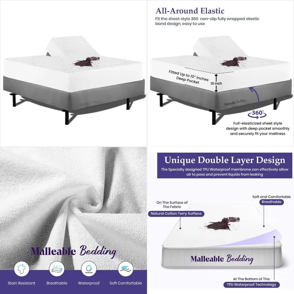 California King Split Mattress Protector - 100% Terry Cotton, Adjustable, Fits 10 Pocket, Easy Wash
California King Split Mattress Protector - 100% Terry Cotton, Adjustable, Fits 10 Pocket, Easy Wash