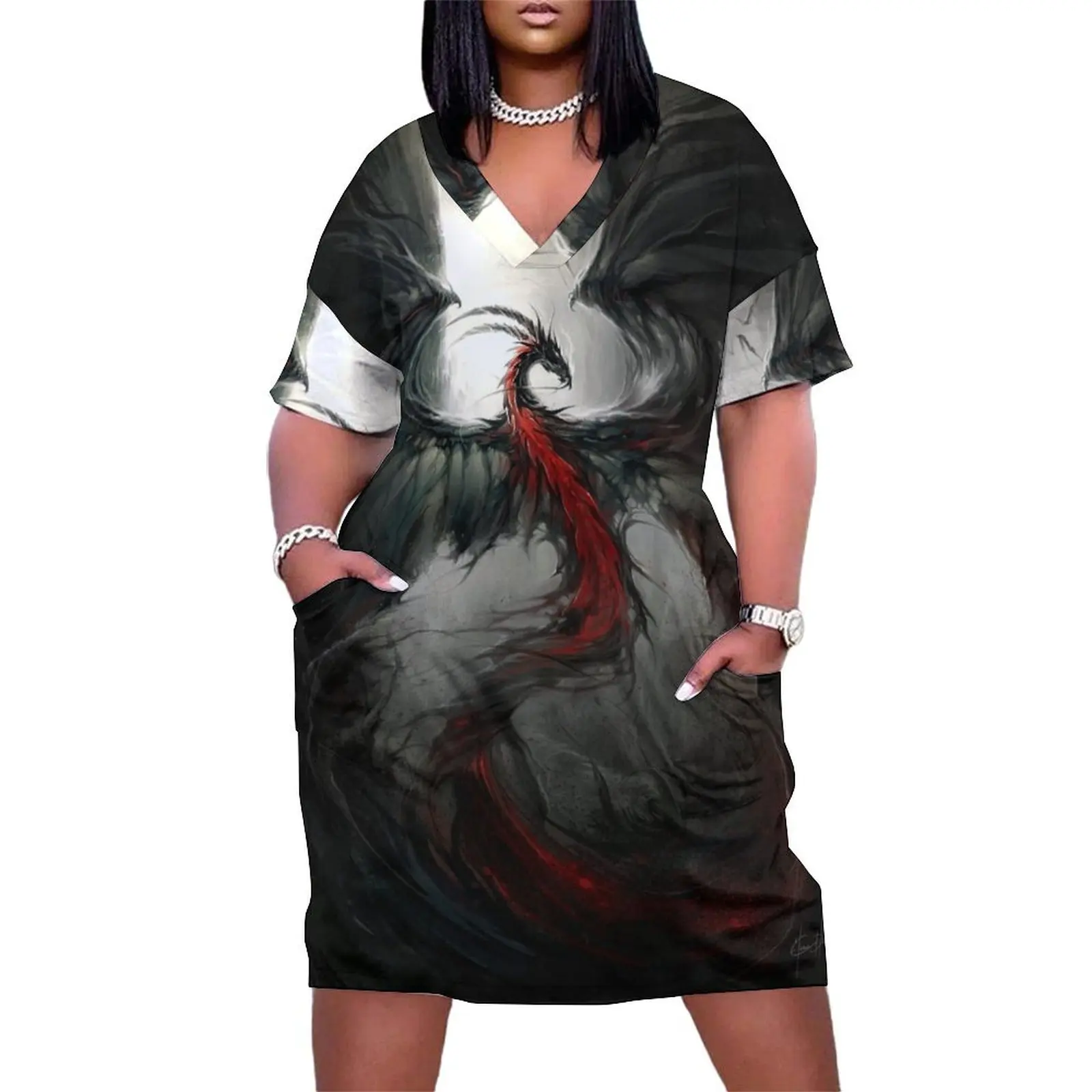Mat-Tarvaa - Art by lian Black'Mor Loose Pocket Dress women's clothing korea stylish dresses for women
Mat-Tarvaa - Art by lian Black'Mor Loose Pocket Dress women's clothing korea stylish dresses for women