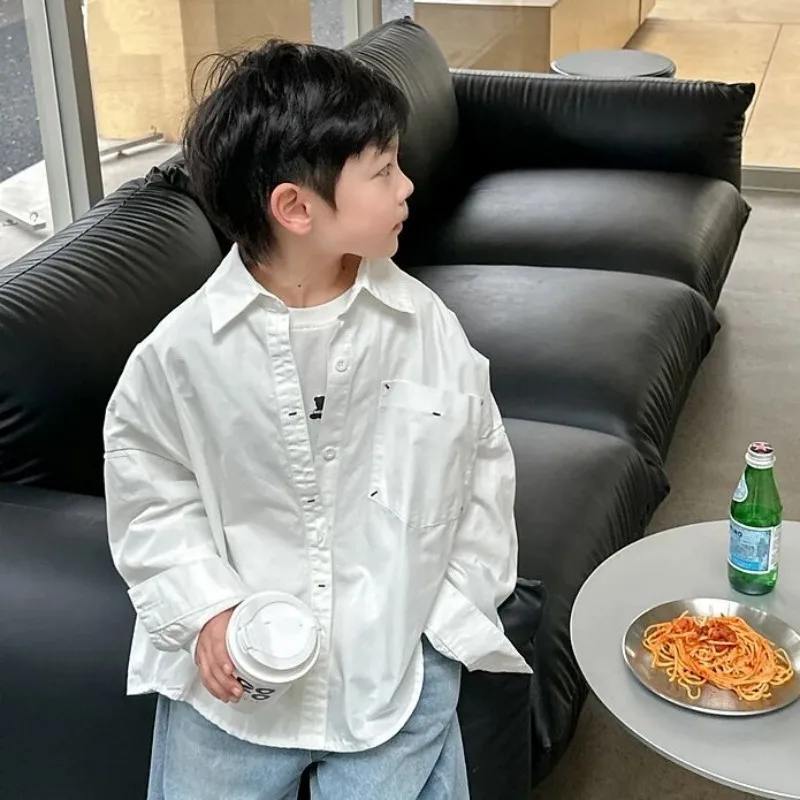 Boys Long Sleeve Shirt Spring Autumn New Style Children Solid Color Casual Loose Long Sleeve Blouse for Kids
Boys Long Sleeve Shirt Spring Autumn New Style Children Solid Color Casual Loose Long Sleeve Blouse for Kids