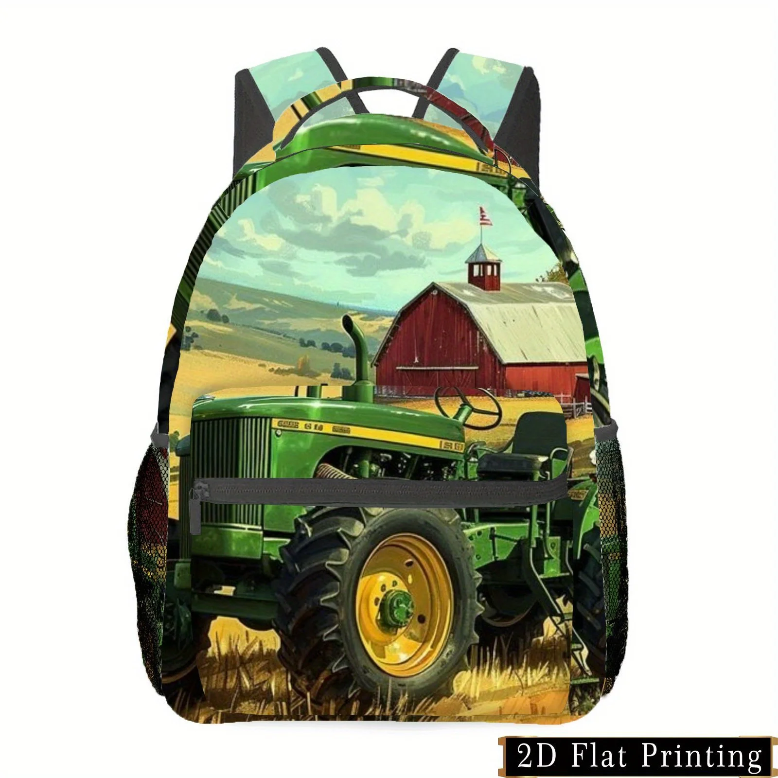 Backpack with Adjustable Straps Multiple Pockets Lightweight 2D Flat Print Design, Green Tractor Countryside Scenery
Backpack with Adjustable Straps Multiple Pockets Lightweight 2D Flat Print Design, Green Tractor Countryside Scenery