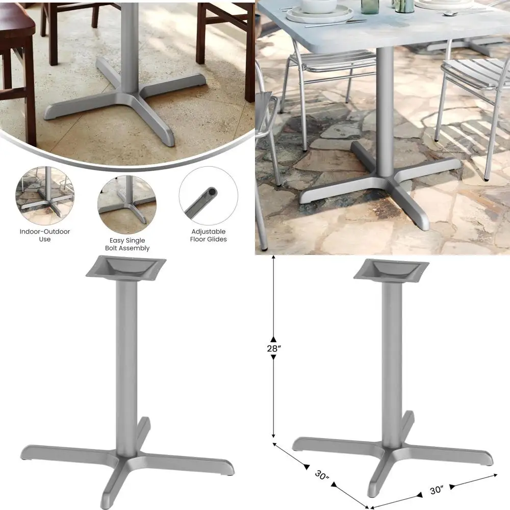 30 x 30 Silver Cast Iron X-Base Restaurant Table with 3 Column
30 x 30 Silver Cast Iron X-Base Restaurant Table with 3 Column