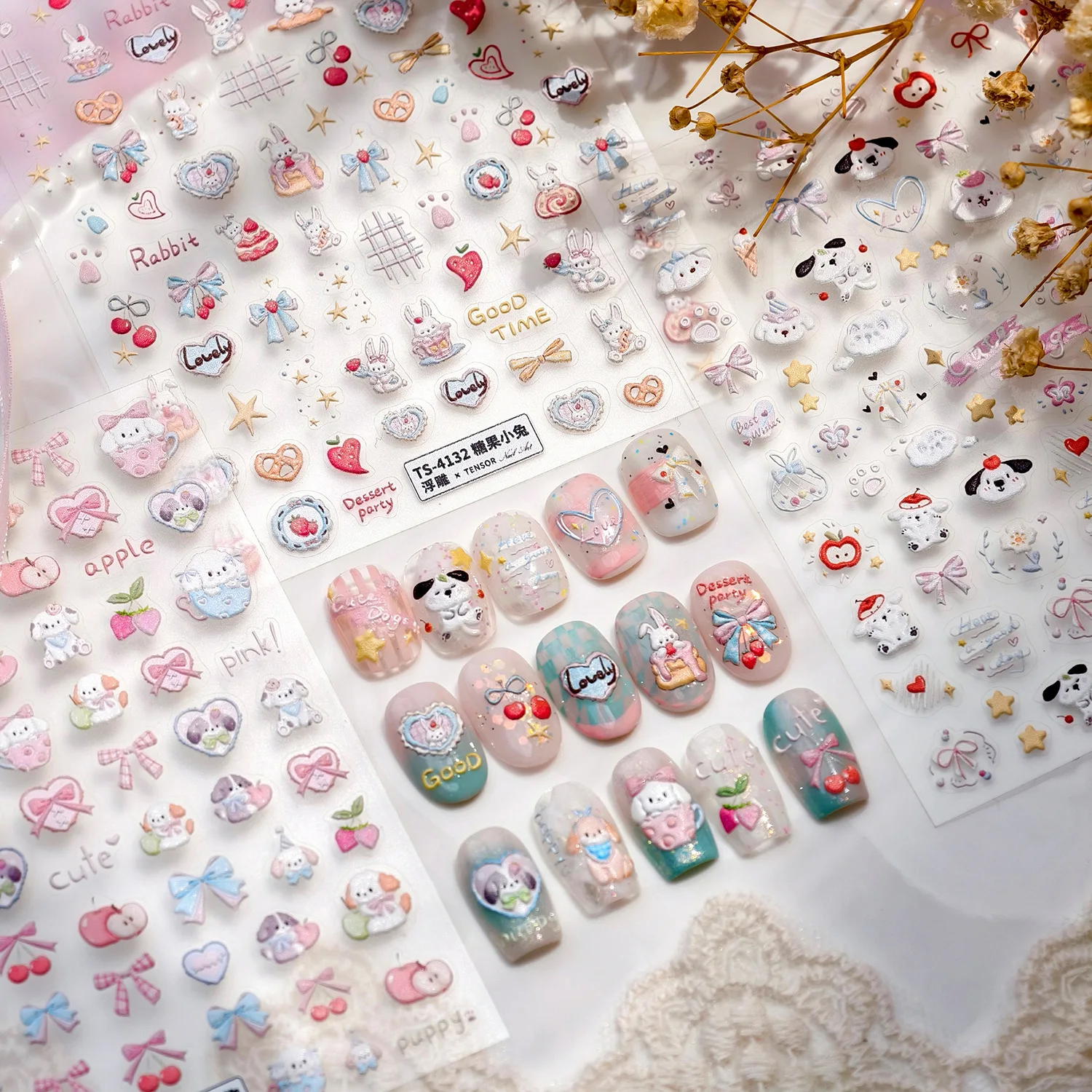 Cartoon Pet Nail Stickers Apple Puppy Embossed Cute Waterproof Self Adhesive Premium High Quality Non Toxic for Home Party DIY
Cartoon Pet Nail Stickers Apple Puppy Embossed Cute Waterproof Self Adhesive Premium High Quality Non Toxic for Home Party DIY
