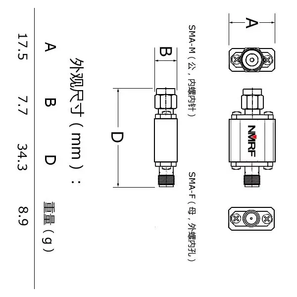 FBP-902s 890-915MHz GSM900 special SAW bandpass filter, 25MHz bandwidth, SMA interface
FBP-902s 890-915MHz GSM900 special SAW bandpass filter, 25MHz bandwidth, SMA interface