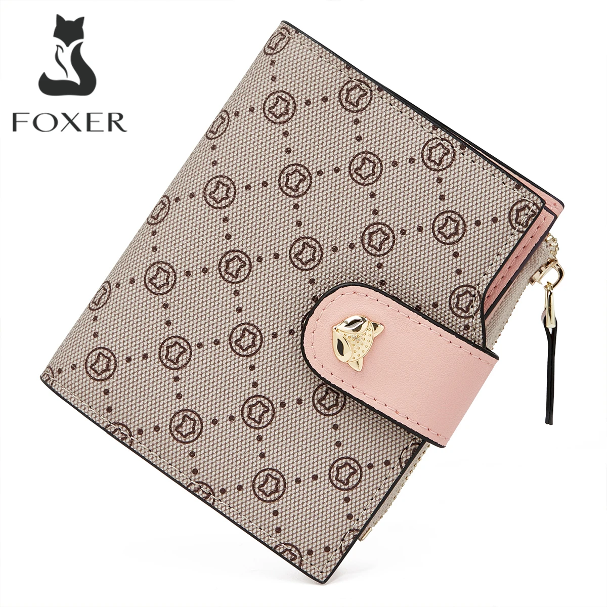 FOXER Women Fashion Signature Short Wallet 2025 New Monogram Female Card Holder Lady Clutch Wallet Mini Coin Purse as Gift
FOXER Women Fashion Signature Short Wallet 2025 New Monogram Female Card Holder Lady Clutch Wallet Mini Coin Purse as Gift