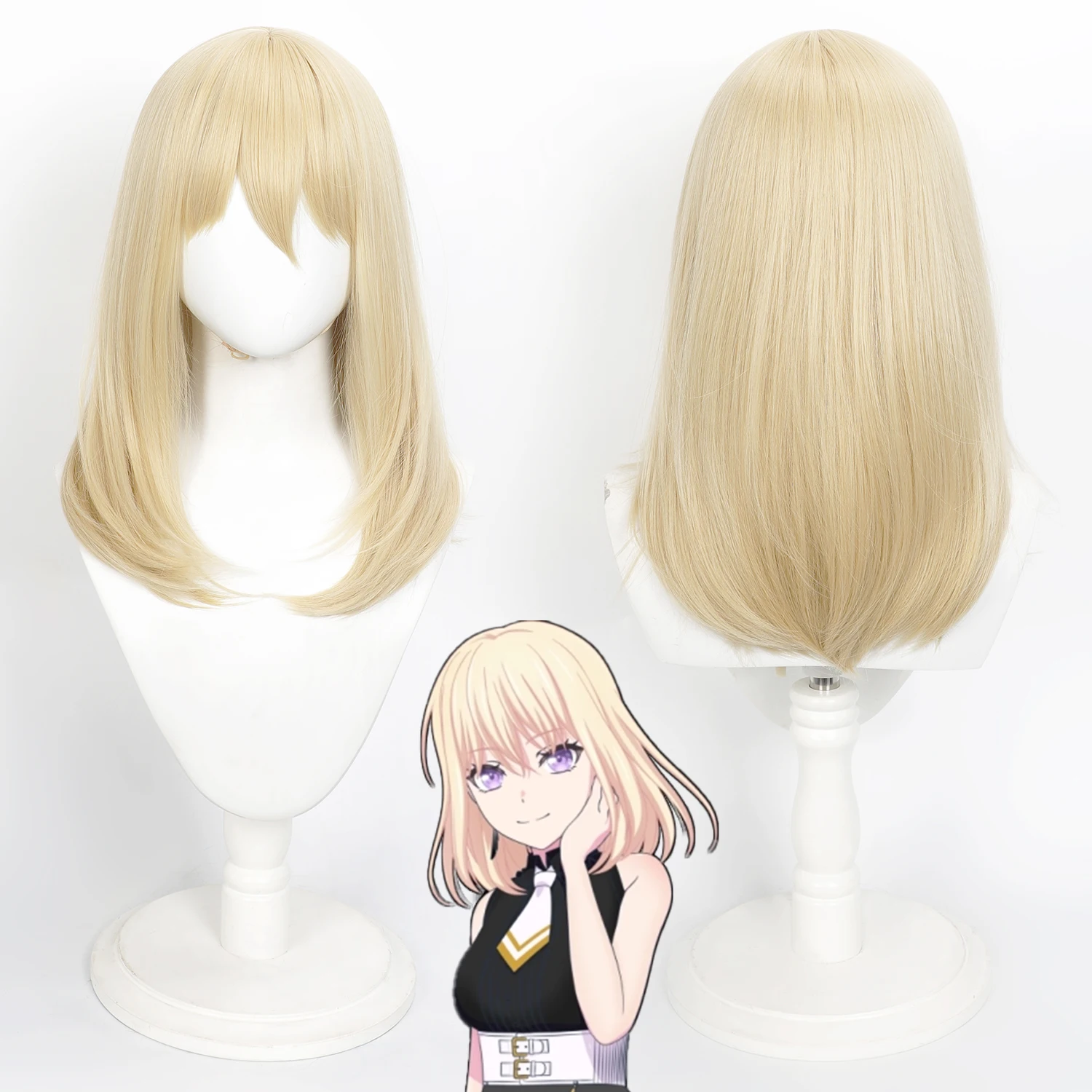 50cm Light Blonde Synthetic Hair Wig with Natural Scalp for Anime Cosplay for women
50cm Light Blonde Synthetic Hair Wig with Natural Scalp for Anime Cosplay for women
