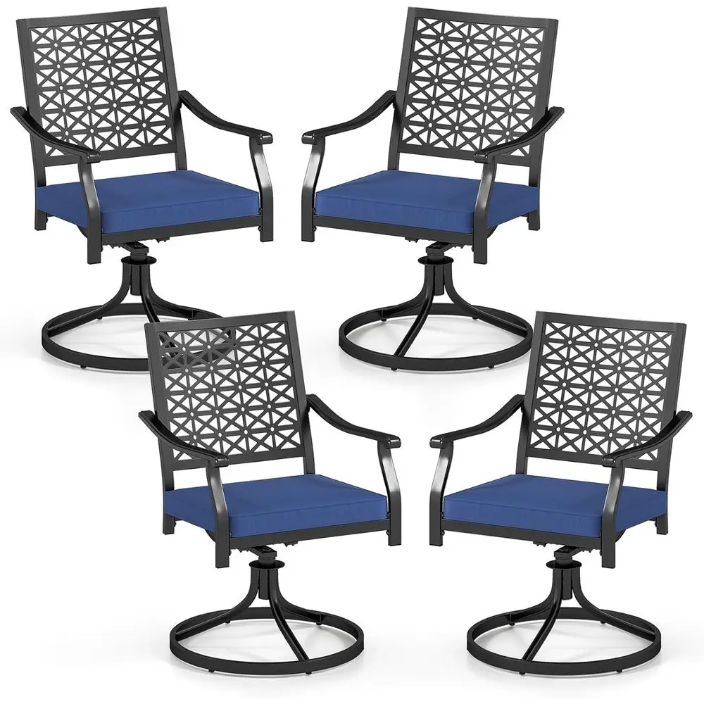 Swivel Patio Chair Set o 4, Outdoor Dining Chairs w/Padded Cushions, Hollowed Backrest, 360° Rotation, Bistro Rocker Chair or Ga
Swivel Patio Chair Set o 4, Outdoor Dining Chairs w/Padded Cushions, Hollowed Backrest, 360° Rotation, Bistro Rocker Chair or Ga