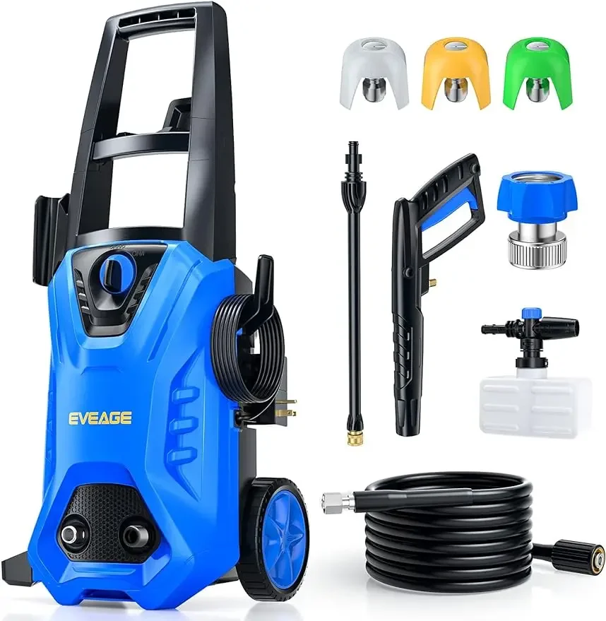 EVEAGE 2024 Upgrade 4200PSI, 2.8GPM PWMA Certified Electric Pressure Washer, Blue Power Washer with Foam Cannon and 3 Different
EVEAGE 2024 Upgrade 4200PSI, 2.8GPM PWMA Certified Electric Pressure Washer, Blue Power Washer with Foam Cannon and 3 Different