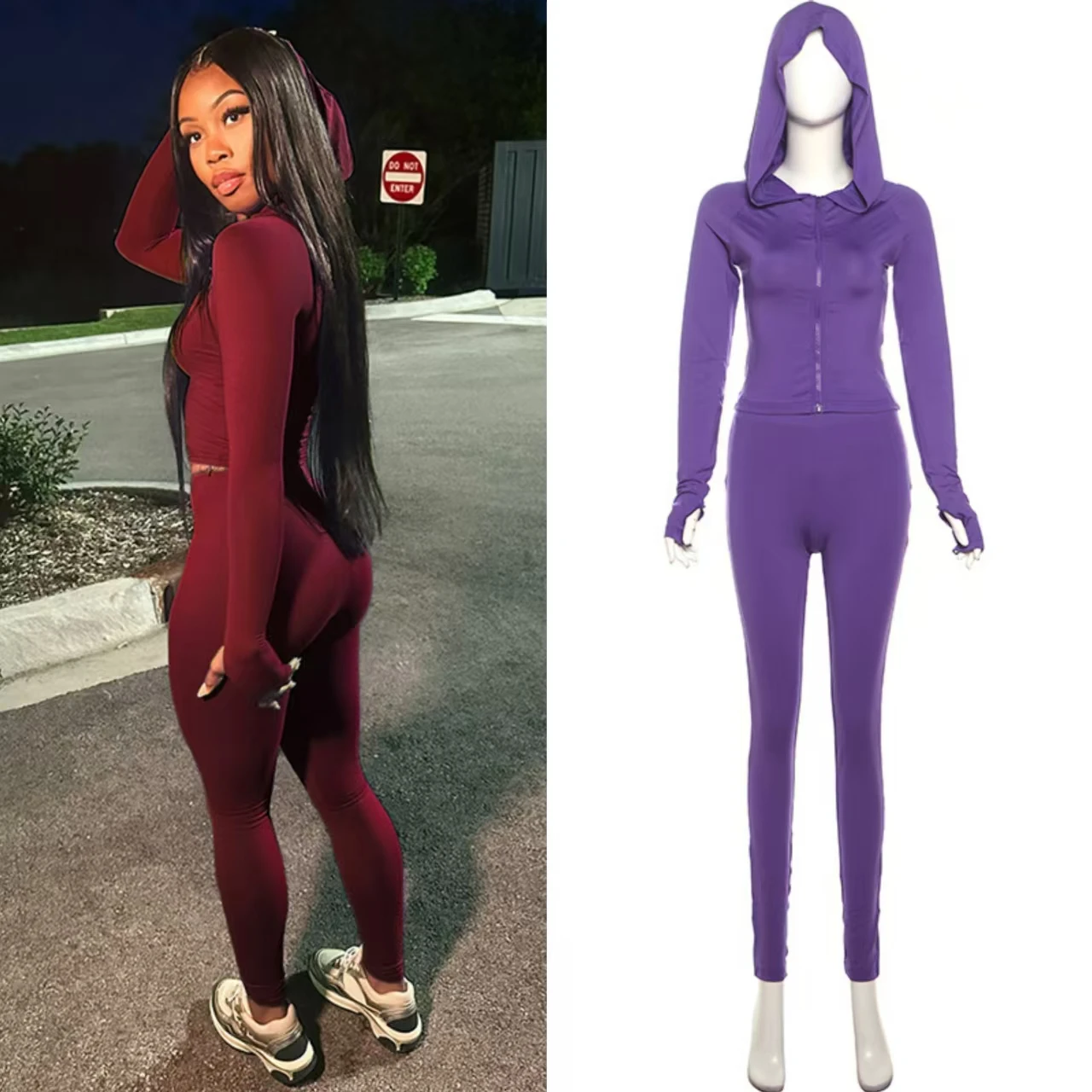 Hooded Zipper Crop Top Long Pants 2 Piece Set Women Tracksuit Sport Running Fitness Clothes Woman Casual Streetwear
Hooded Zipper Crop Top Long Pants 2 Piece Set Women Tracksuit Sport Running Fitness Clothes Woman Casual Streetwear