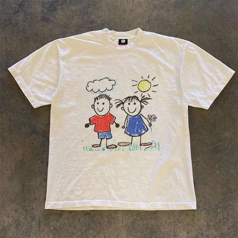 Heavyweight 260g Pure Cotton Storytelling T-Shirt with Crayon Graffiti Design for Boys And Girls Oversize Short Sleeve
Heavyweight 260g Pure Cotton Storytelling T-Shirt with Crayon Graffiti Design for Boys And Girls Oversize Short Sleeve