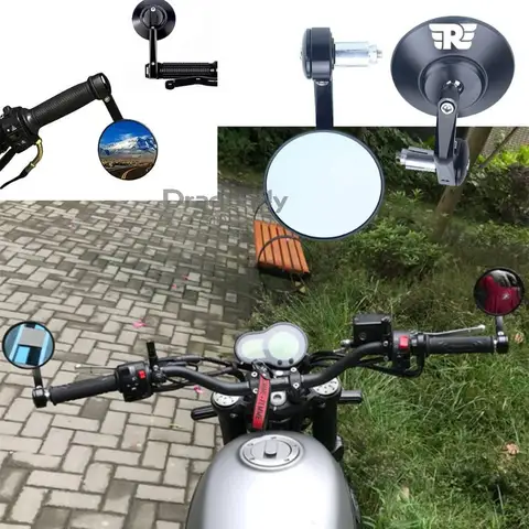 Para royal enfield bala/meteor/clássico 350 500 650 interceptor cnc motocicleta barra final espelhos retro guiador ponta retrovisor