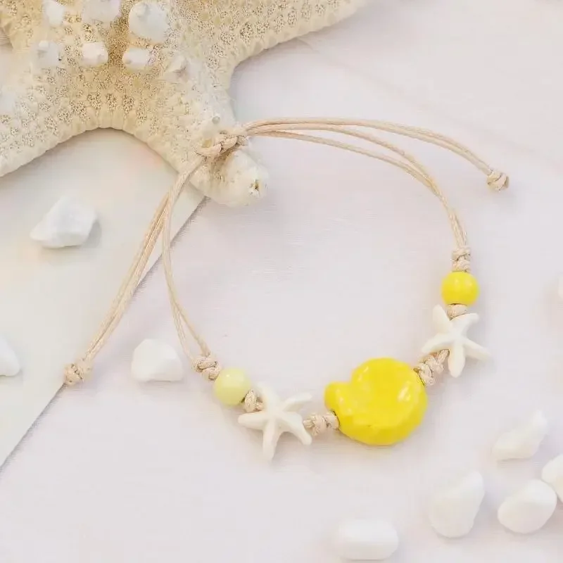 1 Piece Adjustable Boho Jewelry Starfish Hand Rope Handmade Snail Shell Ceramic Bracelet For Women And Men DIY Decoration
1 Piece Adjustable Boho Jewelry Starfish Hand Rope Handmade Snail Shell Ceramic Bracelet For Women And Men DIY Decoration