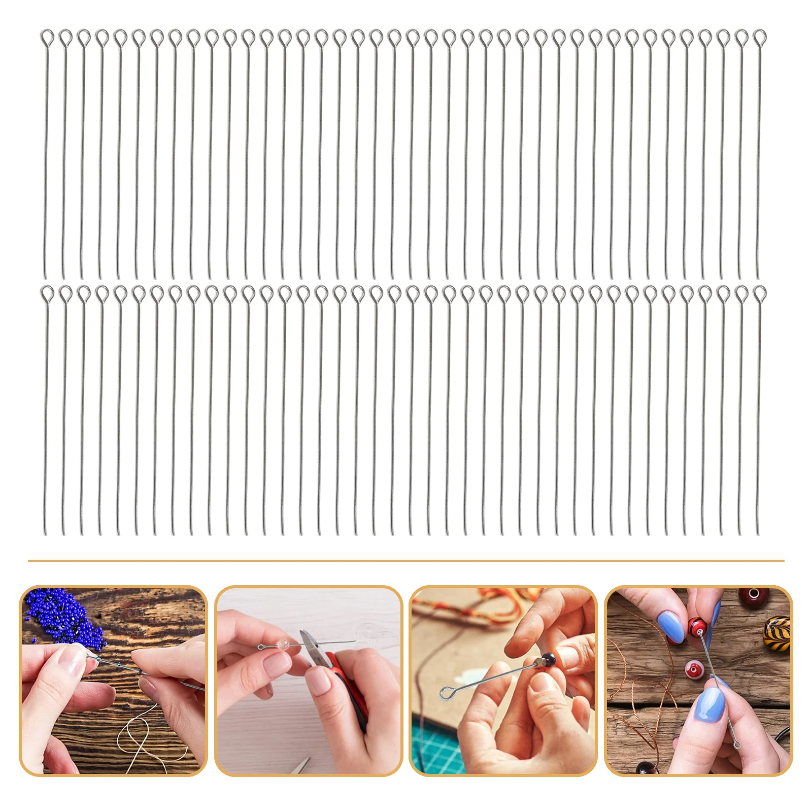 2 Bags Iron Eye Pins For Diy Jewelry Making Hand-Made Beading Needles Open Eye Findings Round Head Pin Craft Supplies Bracelet
2 Bags Iron Eye Pins For Diy Jewelry Making Hand-Made Beading Needles Open Eye Findings Round Head Pin Craft Supplies Bracelet