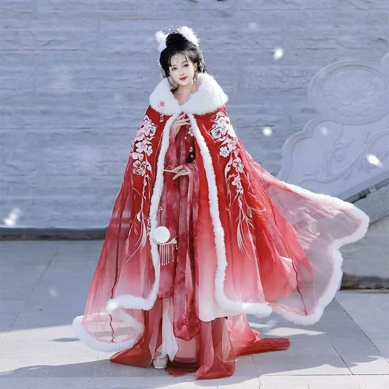 Chinese Hanfu Dress Women 2026 Vintage Pink&Red Hanfu Winter Cloak Tang Suits Female Fairy Cosplay Costume New Year Costume
Chinese Hanfu Dress Women 2026 Vintage Pink&Red Hanfu Winter Cloak Tang Suits Female Fairy Cosplay Costume New Year Costume