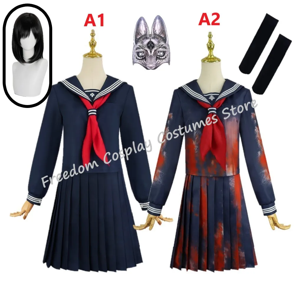 Hinako Shimizu Cosplay Costume wig Mask Blood red navy blue Silent School Uniform Game Roleplay Halloween Outfits Party jk Dress
Hinako Shimizu Cosplay Costume wig Mask Blood red navy blue Silent School Uniform Game Roleplay Halloween Outfits Party jk Dress