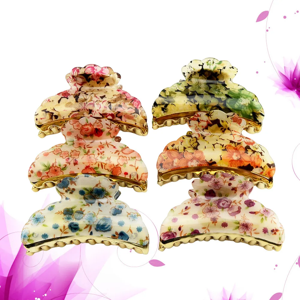 4pc Hair Claws Acrylic Printed Floral Design Small Hair Clips For Women Party Wedding Daily Use Grab Plate Bathing
4pc Hair Claws Acrylic Printed Floral Design Small Hair Clips For Women Party Wedding Daily Use Grab Plate Bathing