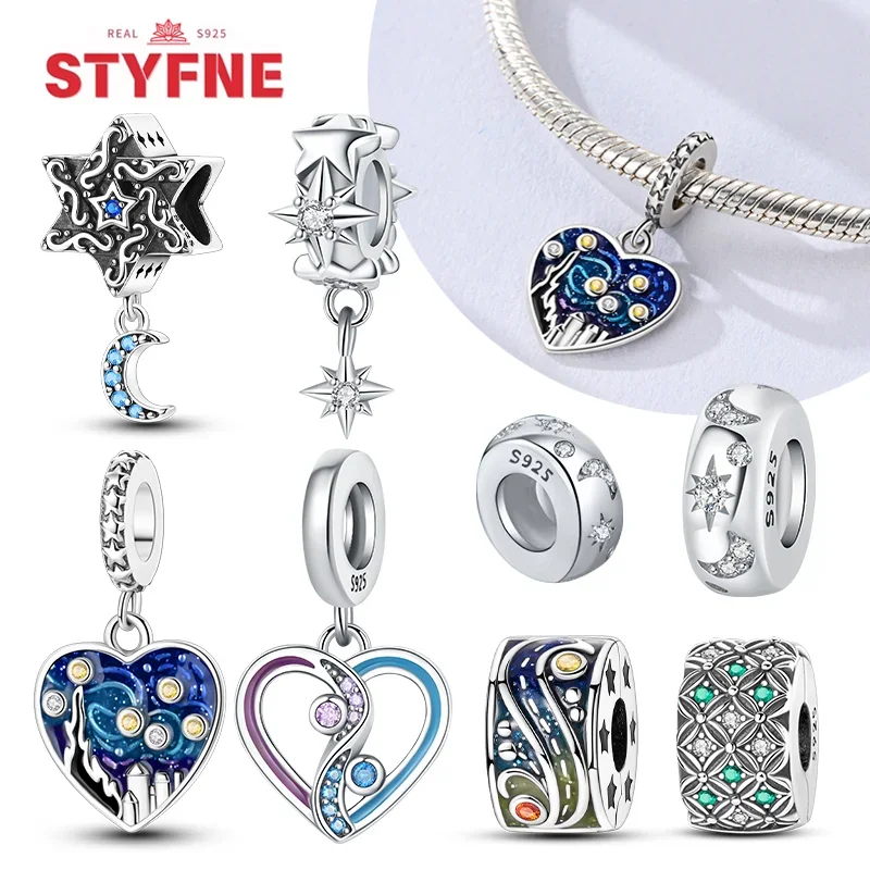 925 Sterling Silver Charms Secret Sky Charm Heart Beads Fit Original Bracelet for Women High Quality Jewelry Making Gifts
925 Sterling Silver Charms Secret Sky Charm Heart Beads Fit Original Bracelet for Women High Quality Jewelry Making Gifts