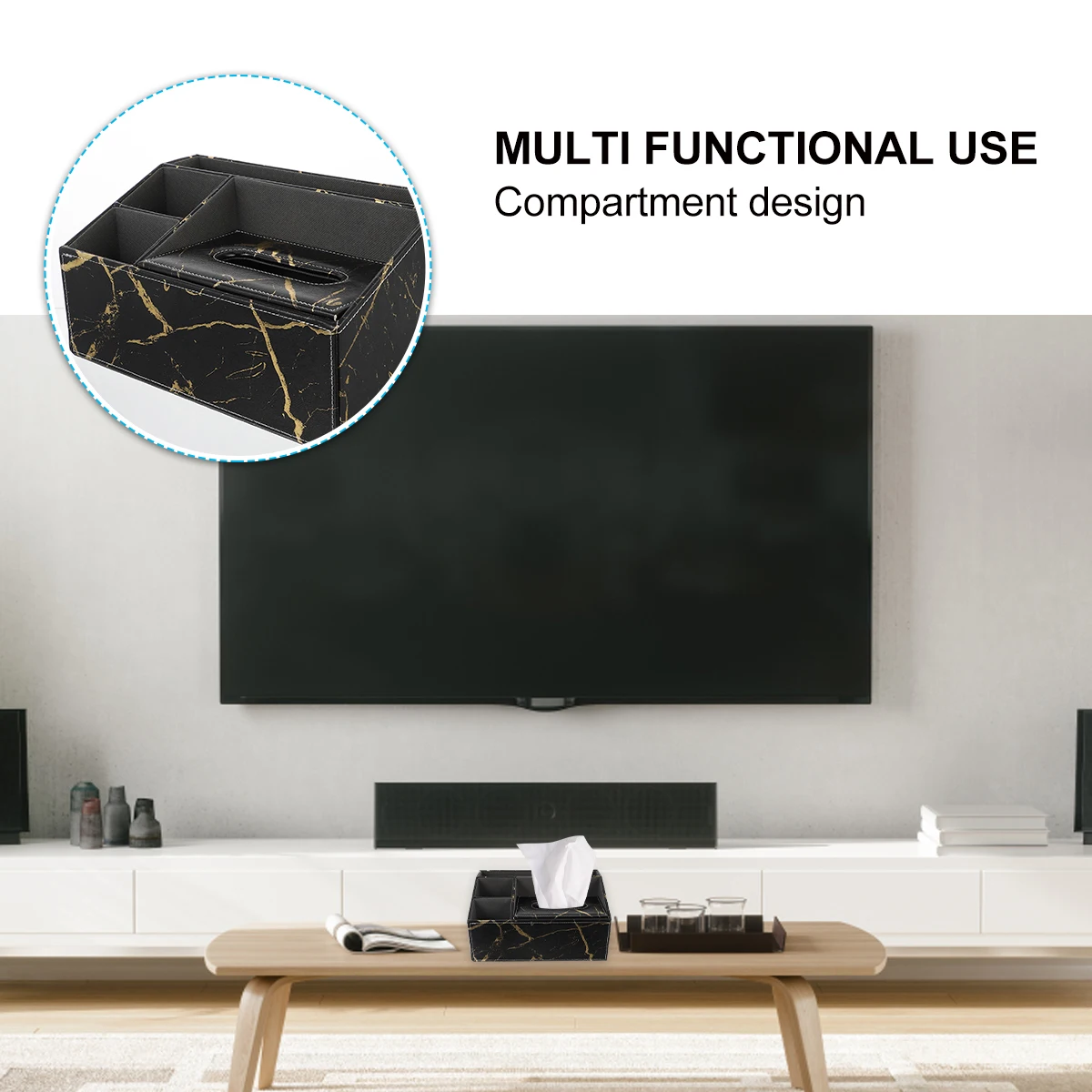 1 pc Wooden Storage Box Round Black Remote Controller Facial Tissue Holder Multifunctional 3 Compartments Smooth
1 pc Wooden Storage Box Round Black Remote Controller Facial Tissue Holder Multifunctional 3 Compartments Smooth