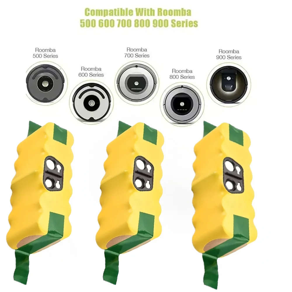 14.4V 5.0Ah 18650Rechargeable Battery SuitableCompatible with Roomba Irobot,compatible with,900 800,700,600,,and500series
14.4V 5.0Ah 18650Rechargeable Battery SuitableCompatible with Roomba Irobot,compatible with,900 800,700,600,,and500series
