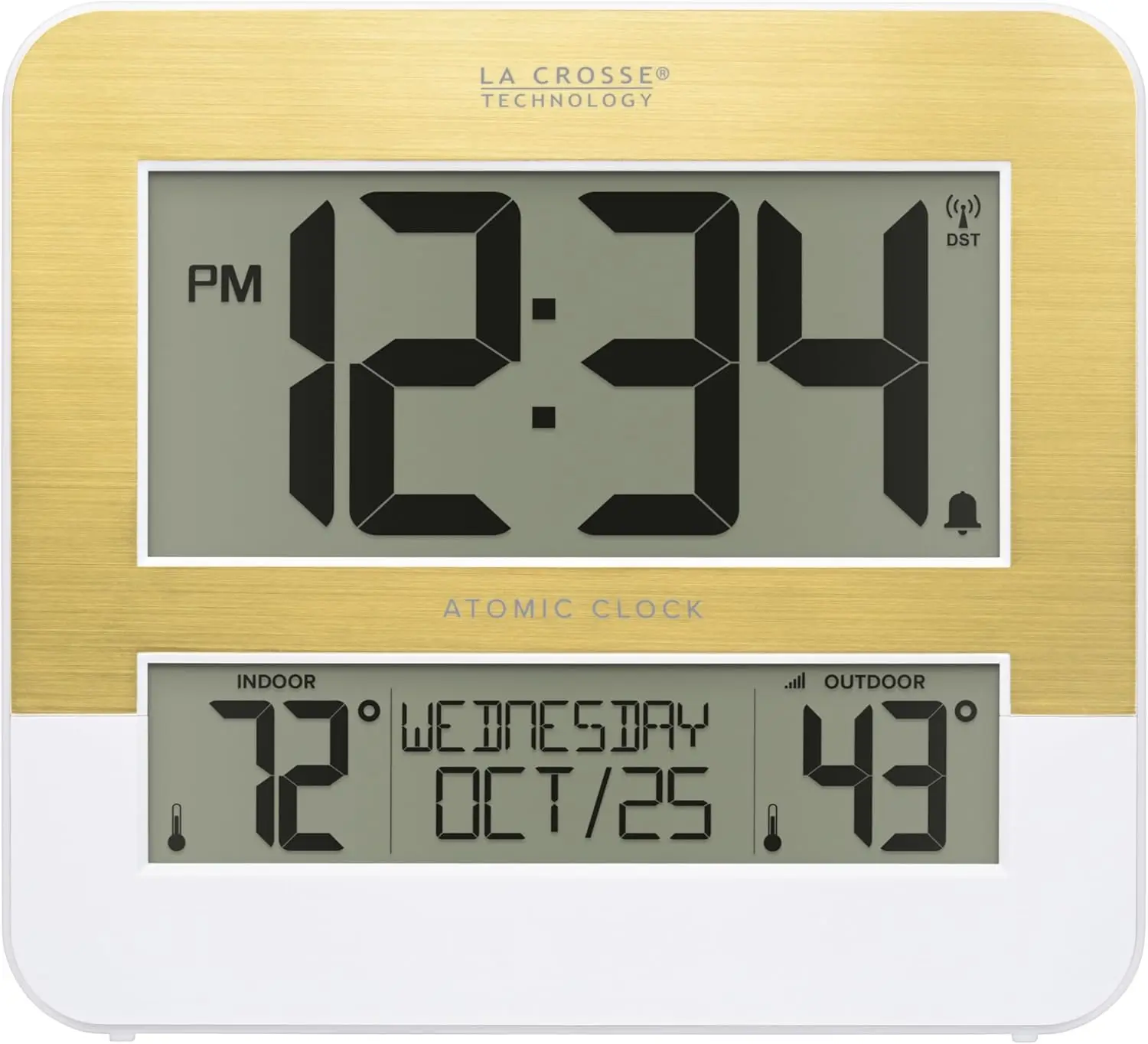 Two-Tone Atomic Digital Clock with Temperature Display, Auto Time Updates
Two-Tone Atomic Digital Clock with Temperature Display, Auto Time Updates