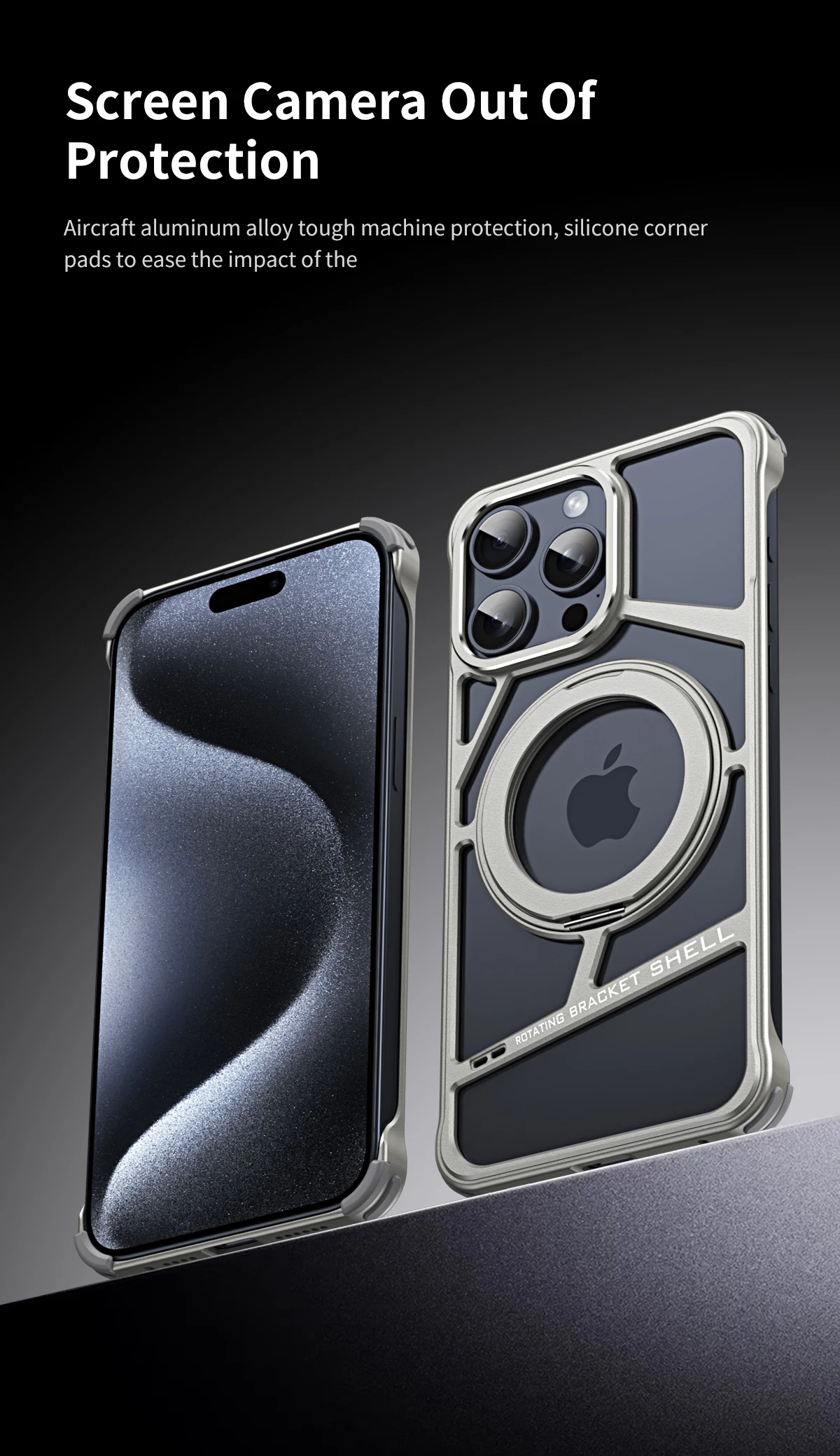 Mechanical Feel 360 Rotating Stand Cover For Apple 15 14 13 Promax Magnetic Aluminum Alloy Phone Case For iPhone 15 pro
Mechanical Feel 360 Rotating Stand Cover For Apple 15 14 13 Promax Magnetic Aluminum Alloy Phone Case For iPhone 15 pro