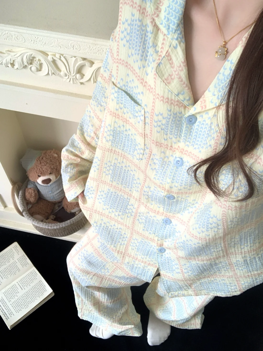 Spring Autumn Large Size Plaid Double Layer Cotton Nightgown Women's Long Sleeve Home Wear Sleepwear Comfortable Soft Loose Fit
Spring Autumn Large Size Plaid Double Layer Cotton Nightgown Women's Long Sleeve Home Wear Sleepwear Comfortable Soft Loose Fit