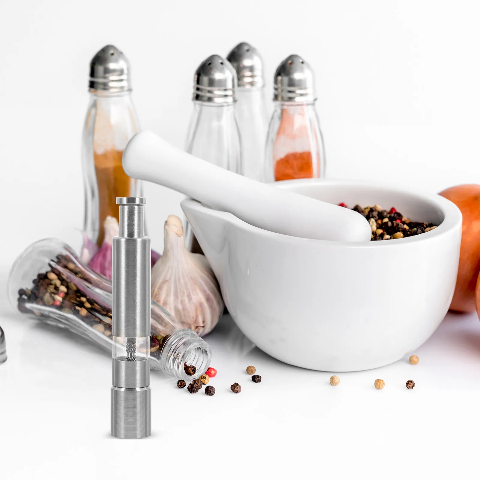 1pc Stainless Steel Grinder Spice Bottle For Pepper Multi-Purpose Kitchen Grinding Tool Manual Mill Home Cooking Utensil
1pc Stainless Steel Grinder Spice Bottle For Pepper Multi-Purpose Kitchen Grinding Tool Manual Mill Home Cooking Utensil