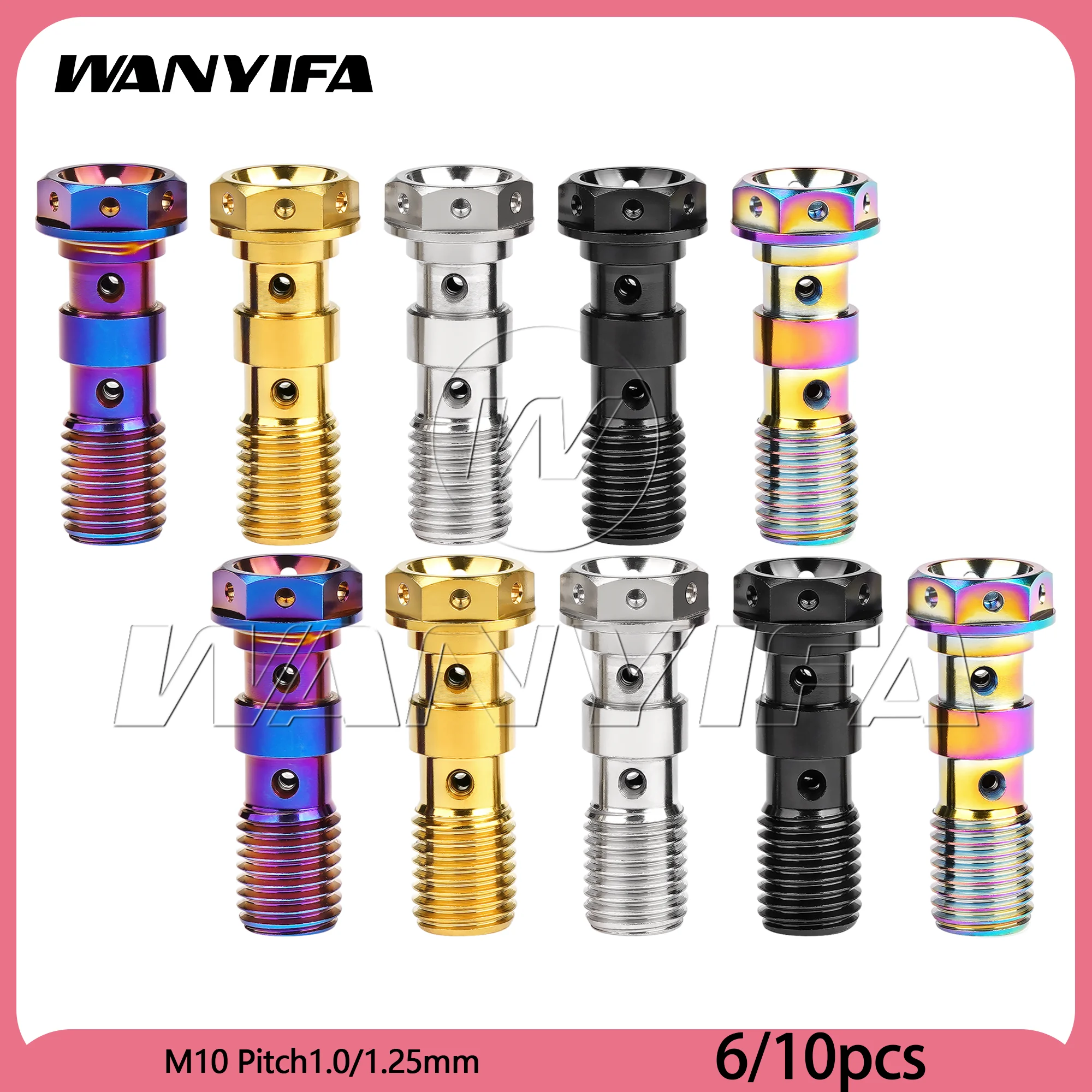 Wanyifa 6/10pcs Titanium Bolts M10 Flange Hex Head Oil Pipe Double Holes Screw Pitch1.0/1.25mm for Motorcycle Brembo Brake
Wanyifa 6/10pcs Titanium Bolts M10 Flange Hex Head Oil Pipe Double Holes Screw Pitch1.0/1.25mm for Motorcycle Brembo Brake