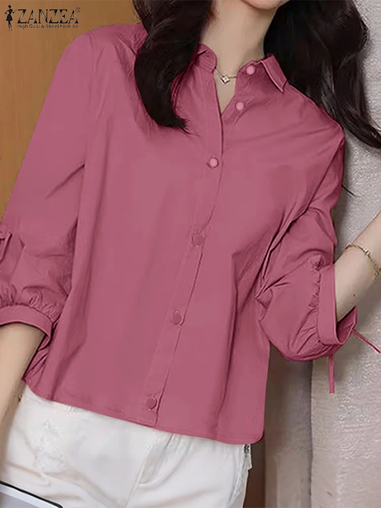 ZANZEA Summer Solid Tops Casual Chic 2025 Fashion Office Work 3/4 Lantern Sleeve Chemises Femme Turn-Down Colar Woman Shirts
ZANZEA Summer Solid Tops Casual Chic 2025 Fashion Office Work 3/4 Lantern Sleeve Chemises Femme Turn-Down Colar Woman Shirts