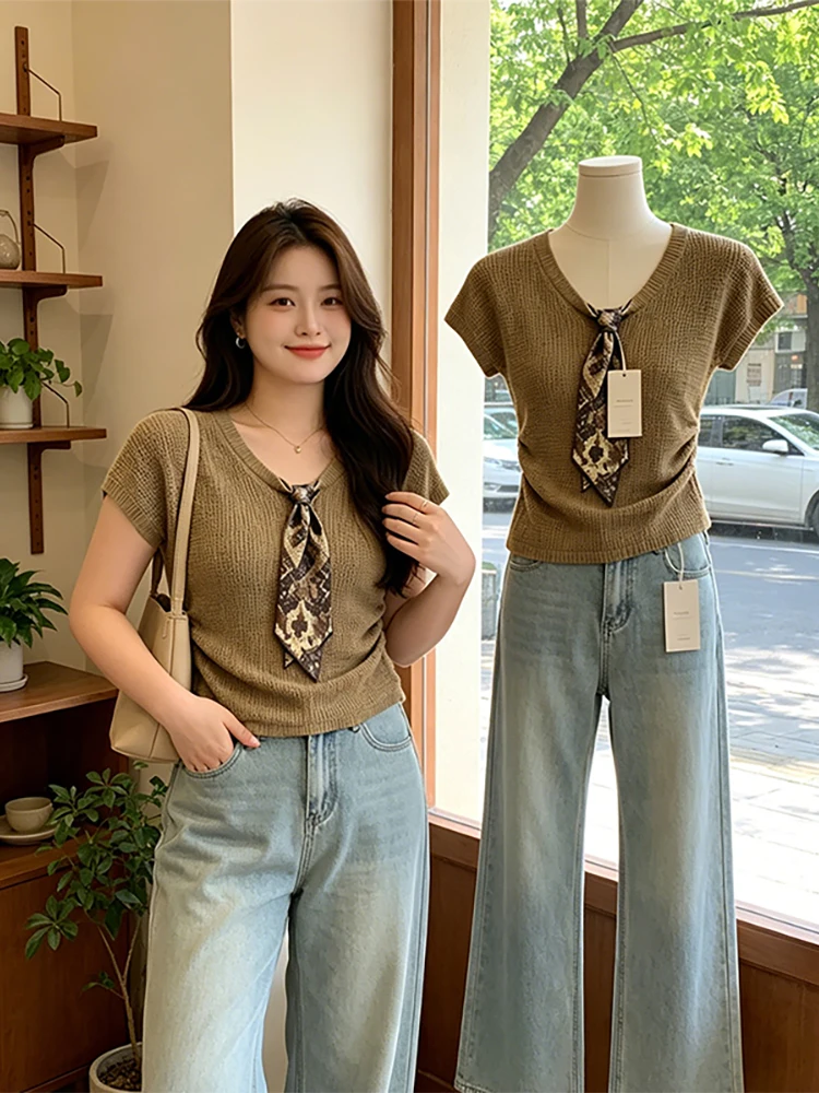 Elegant V-Neck Short Sleeve T-Shirt Women's plus Size Summer Design Casual Style Versatile Basic Breathable Comfortable Top
Elegant V-Neck Short Sleeve T-Shirt Women's plus Size Summer Design Casual Style Versatile Basic Breathable Comfortable Top