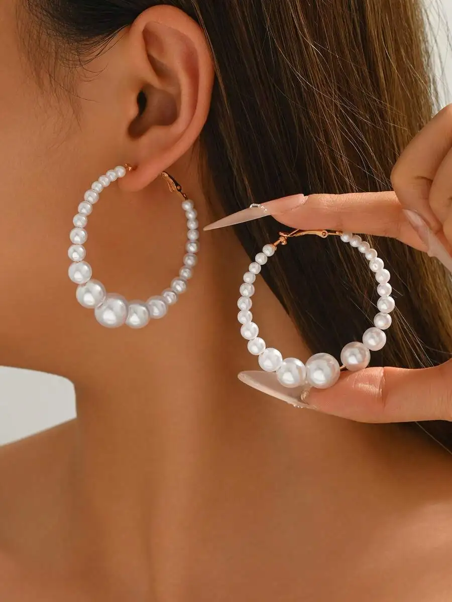 Pearl Hoop Earrings For Women Minimalist Fashion Jewelry
Pearl Hoop Earrings For Women Minimalist Fashion Jewelry