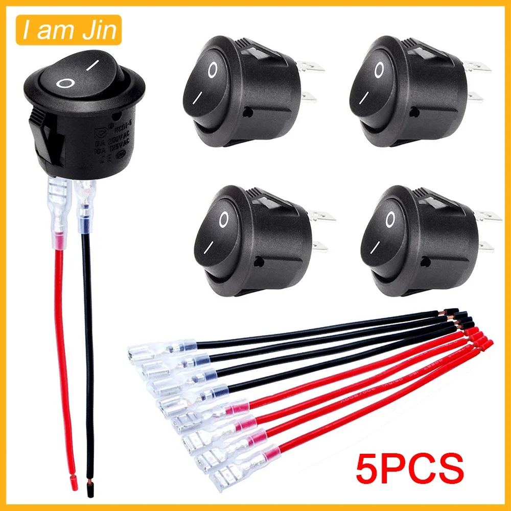 5PCS Car RV Boat Switch ON/OFF Round Rocker MINI Toggle Switch 2 Pin SPST Push Button Switch 12V 24V 20MM with Wires for Auto
5PCS Car RV Boat Switch ON/OFF Round Rocker MINI Toggle Switch 2 Pin SPST Push Button Switch 12V 24V 20MM with Wires for Auto