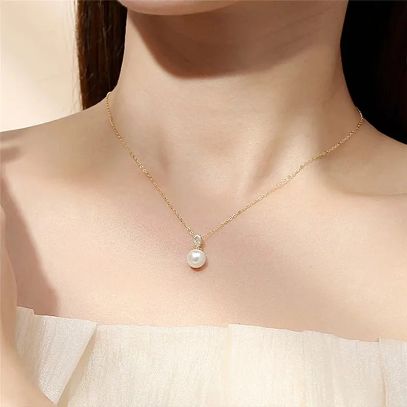 S925 Sterling Silver Electroplated 14K Gold Pearl Pendant Necklace for Women Versatile Gift Temperament Vintage Party Jewelry
S925 Sterling Silver Electroplated 14K Gold Pearl Pendant Necklace for Women Versatile Gift Temperament Vintage Party Jewelry