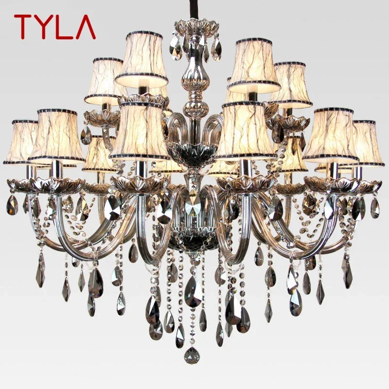TYLA European Luxurious Crystal Pendent Lamp Smoke Grey Candle Lamp Living Room And bedroom Restaurant Hotel Villa Chandelier
TYLA European Luxurious Crystal Pendent Lamp Smoke Grey Candle Lamp Living Room And bedroom Restaurant Hotel Villa Chandelier