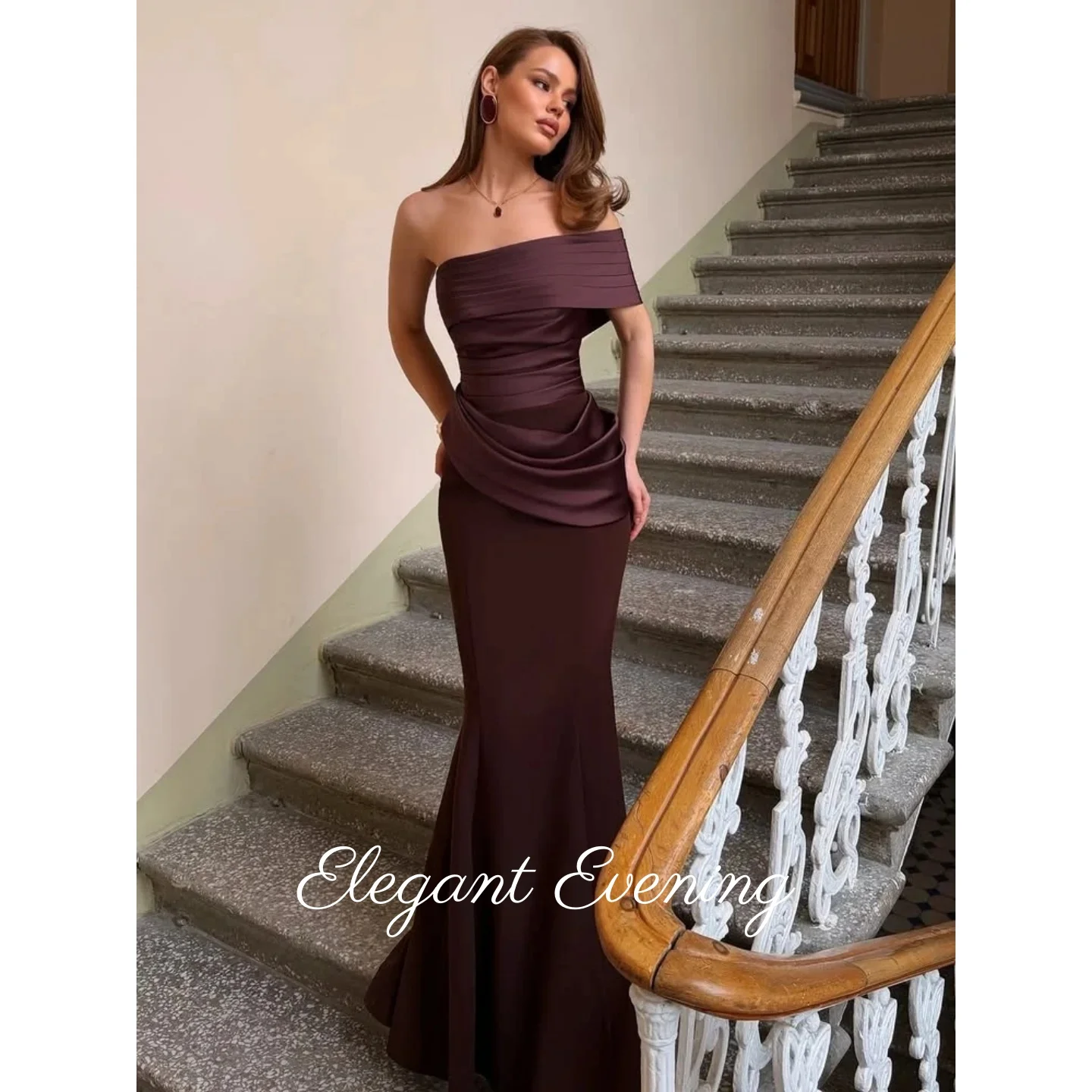 Luxury Party Dresses Dubai Vintage Brown Prom Gowns Sexy Floor-Length Mermaid Draped Formal Occasion Evening Dresses Customized
Luxury Party Dresses Dubai Vintage Brown Prom Gowns Sexy Floor-Length Mermaid Draped Formal Occasion Evening Dresses Customized