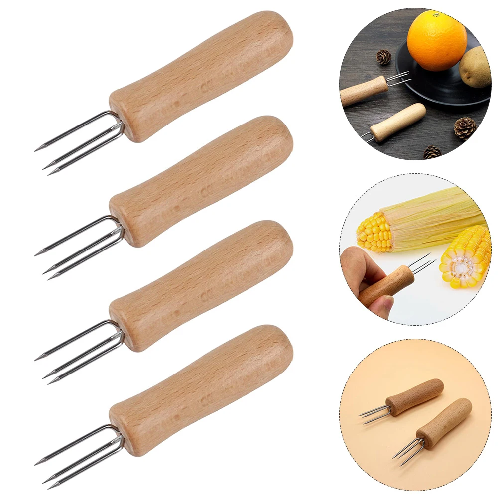 10pcs Three-Toothed Wooden Handle Fork Stainless Steel Holders Bbq Fruit Forks Corn Skewers Corn Grips Barbecue Tools Food
10pcs Three-Toothed Wooden Handle Fork Stainless Steel Holders Bbq Fruit Forks Corn Skewers Corn Grips Barbecue Tools Food