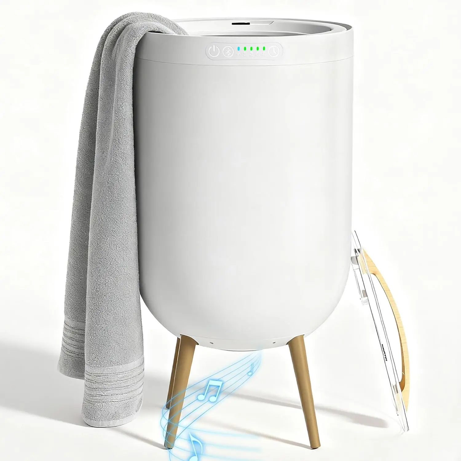 Large 23L Towel Warmer with Stand, Ambient Light & Auto Shut Off - Fits 3 Towels, Bathrobes, Blankets - White
Large 23L Towel Warmer with Stand, Ambient Light & Auto Shut Off - Fits 3 Towels, Bathrobes, Blankets - White