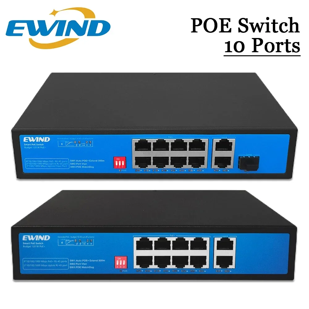 Коммутатор EWIND POE, 10 портов, 2 порта RJ45, Ethernet-сеть, 10/100/1000 Мбит/с, гигабитный сетевой коммутатор с кодовым коммутатором
Коммутатор EWIND POE, 10 портов, 2 порта RJ45, Ethernet-сеть, 10/100/1000 Мбит/с, гигабитный сетевой коммутатор с кодовым коммутатором