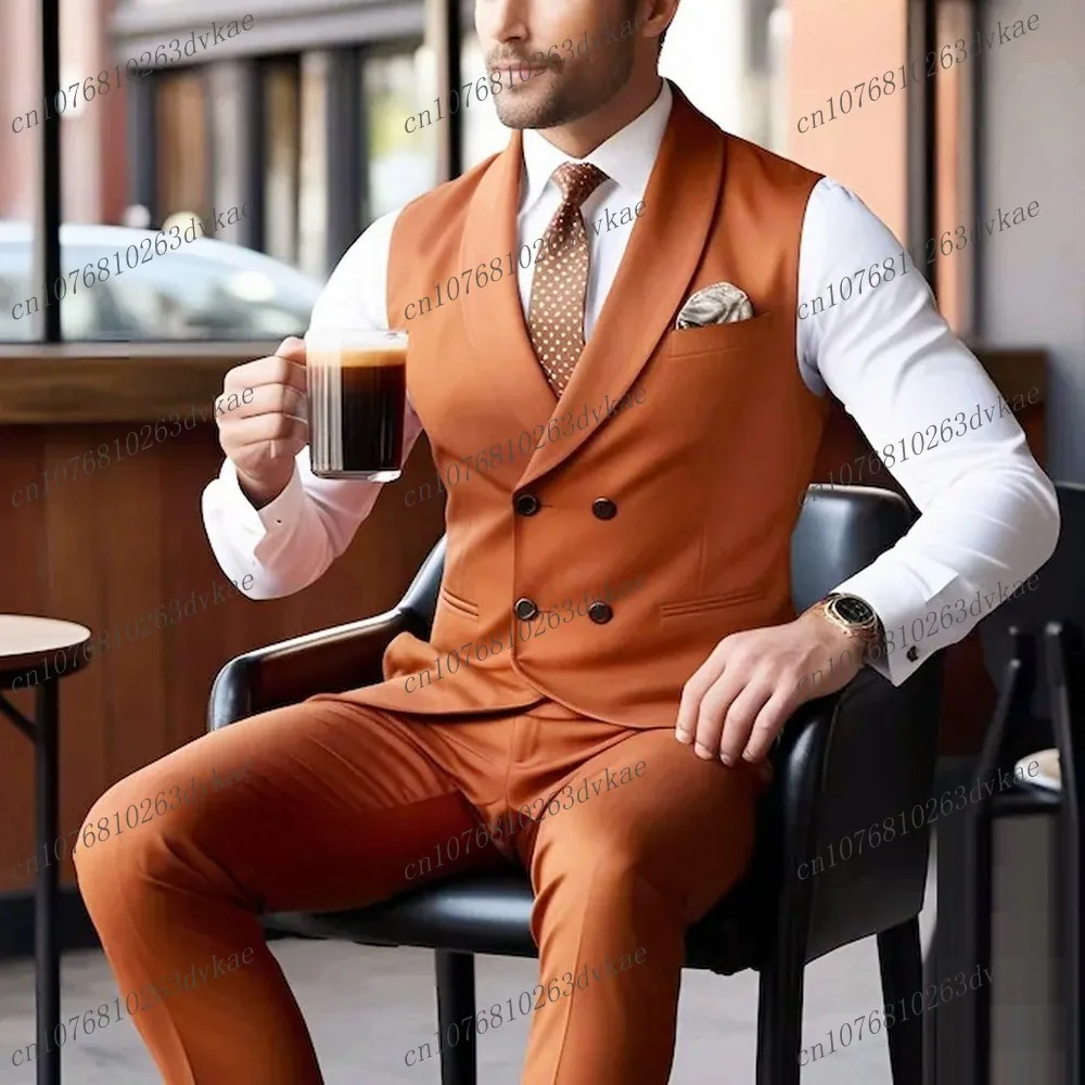 Dark Orange Sleeveless Business Men Suit Wedding Party Prom Groom Groomsman Formal Occasions Tuxedos 2 Piece Set Blazer Pants
Dark Orange Sleeveless Business Men Suit Wedding Party Prom Groom Groomsman Formal Occasions Tuxedos 2 Piece Set Blazer Pants