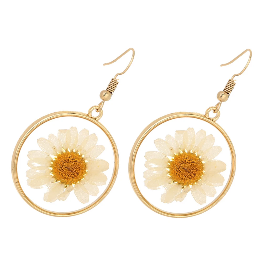 Sunflower Earrings for Women Dried Flower Ear Dangle Pressed Alloy Jewelry Gifts Girls Round Circle Flowers Accessories
Sunflower Earrings for Women Dried Flower Ear Dangle Pressed Alloy Jewelry Gifts Girls Round Circle Flowers Accessories