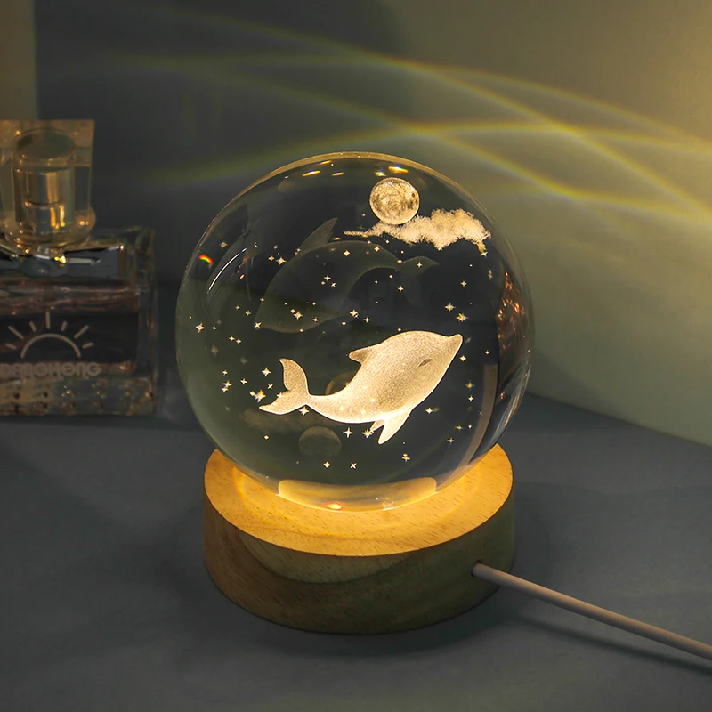 High-quality 3D Dolphin 8cm Crystal Ball with Wood LED Base Turtle Octopus Jellyfish Animal Model Figurine Home Decoration
High-quality 3D Dolphin 8cm Crystal Ball with Wood LED Base Turtle Octopus Jellyfish Animal Model Figurine Home Decoration