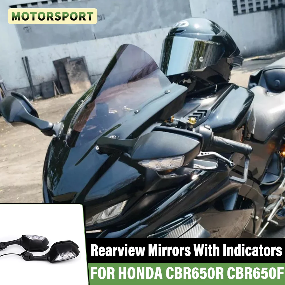For Honda CBR650R CBR650F CBR500R CBR300R CBR250R 1 Pair Motorcycle Rear View Side Mirrors With LED Turn Signal Light Mirrors
For Honda CBR650R CBR650F CBR500R CBR300R CBR250R 1 Pair Motorcycle Rear View Side Mirrors With LED Turn Signal Light Mirrors
