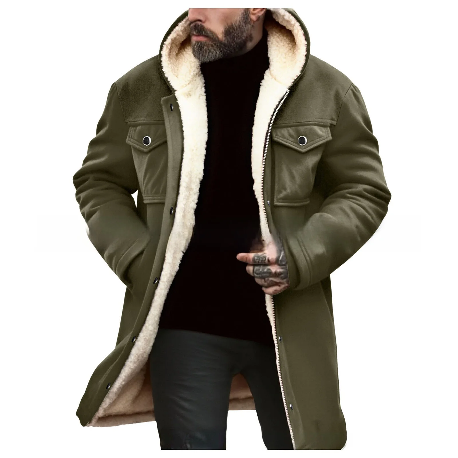 Men's Suede Jacket Autumn Winter Thickened Zipper Multi-Pocket Color Block Long Coat Business Cotton Blend No Brand
Men's Suede Jacket Autumn Winter Thickened Zipper Multi-Pocket Color Block Long Coat Business Cotton Blend No Brand