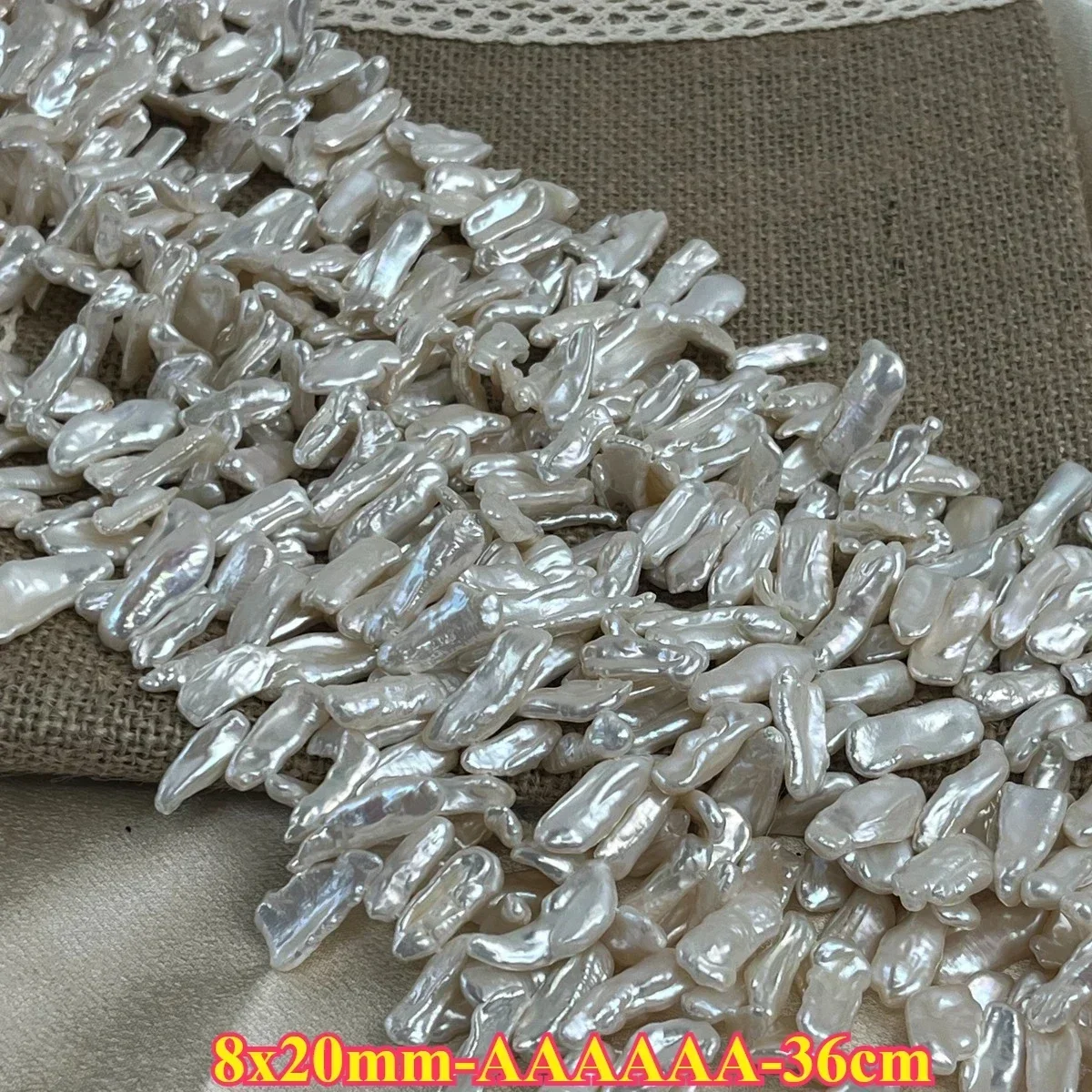 8x20mm6A Exquisite Natural Freshwater Pearl White Irregular Baroque Spacer Bead Jewelry Make DIY Necklace Bracelet Women Wedding
8x20mm6A Exquisite Natural Freshwater Pearl White Irregular Baroque Spacer Bead Jewelry Make DIY Necklace Bracelet Women Wedding