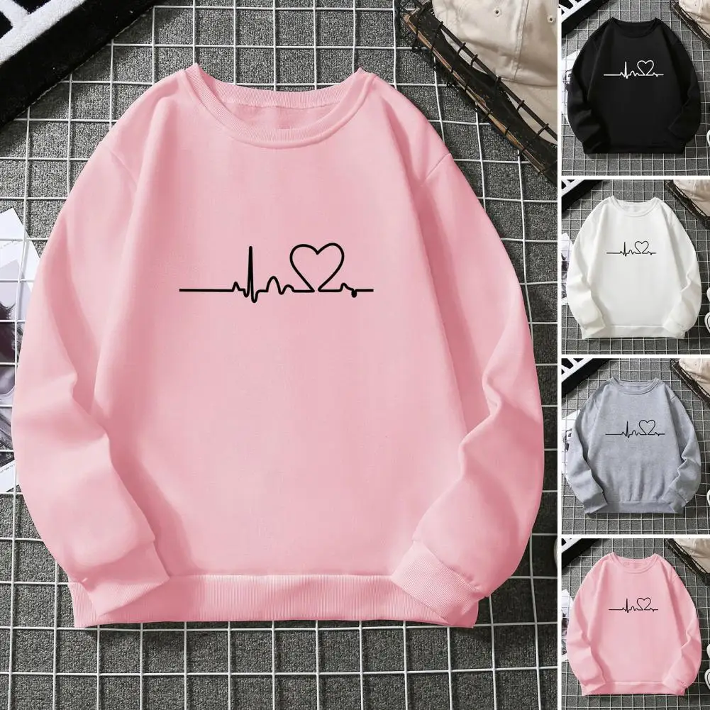 Women Casual Hoodies Sweatshirt Loose Round Neck Long Sleeve Streetwear Autumn Winter Casual Heartbeat Printing Pullover Top
Women Casual Hoodies Sweatshirt Loose Round Neck Long Sleeve Streetwear Autumn Winter Casual Heartbeat Printing Pullover Top