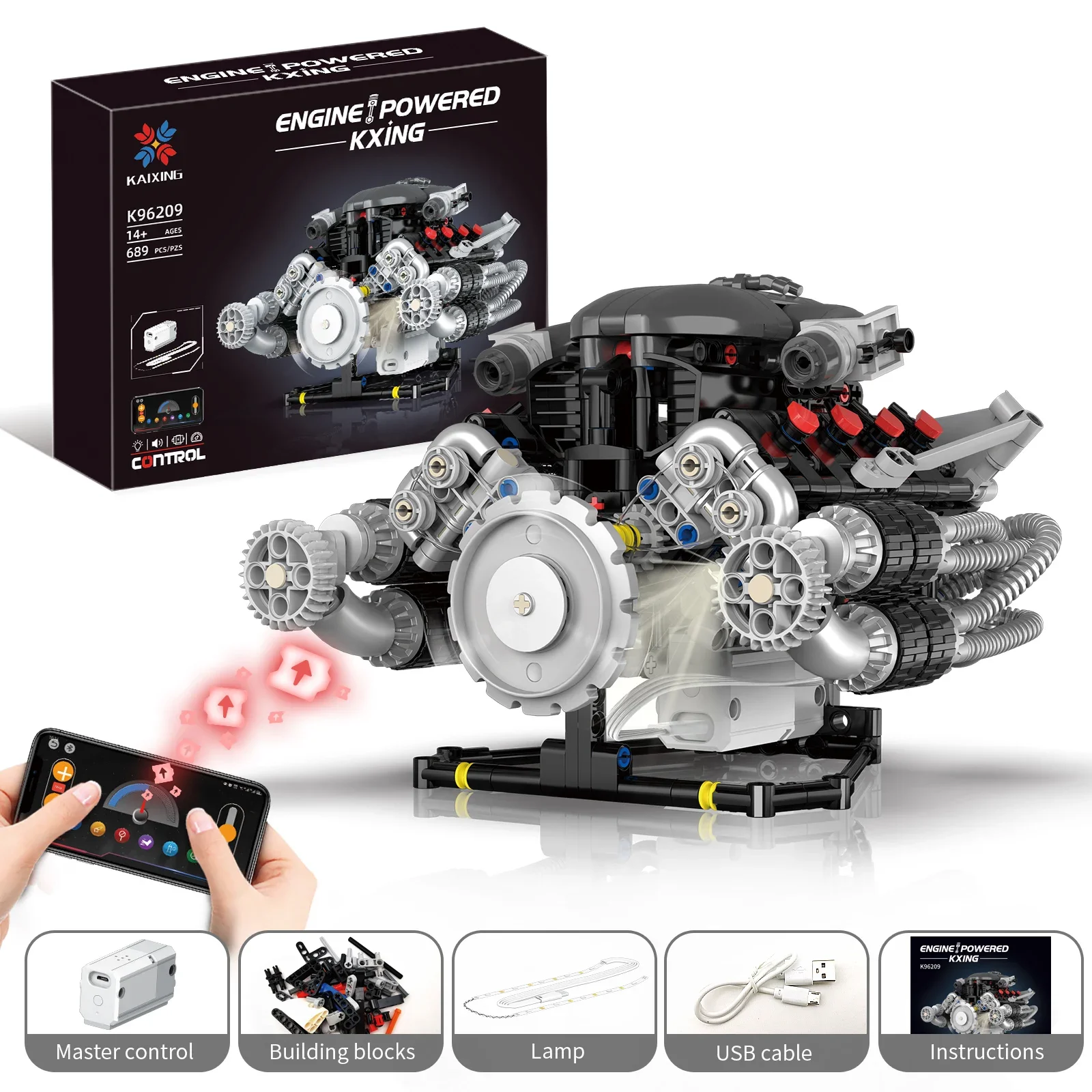 K96209 689 шт. V8 двигатель суперкар MOC строительные блоки модель с управлением через приложение световая версия STEM программируемые кирпичи
K96209 689 шт. V8 двигатель суперкар MOC строительные блоки модель с управлением через приложение световая версия STEM программируемые кирпичи