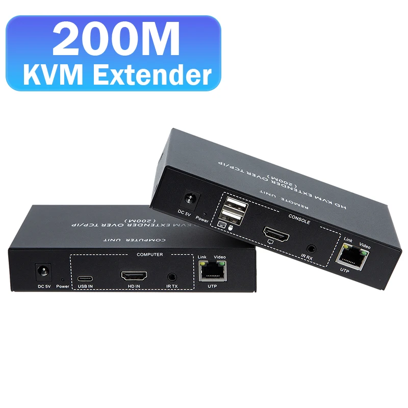 1080P HDMI KVM Extender over IP Rj45 Cat5e/6 200M HDMI USB Extender KVM Ethernet TCP Transmitter Receiver Support Mouse Keyboard
1080P HDMI KVM Extender over IP Rj45 Cat5e/6 200M HDMI USB Extender KVM Ethernet TCP Transmitter Receiver Support Mouse Keyboard